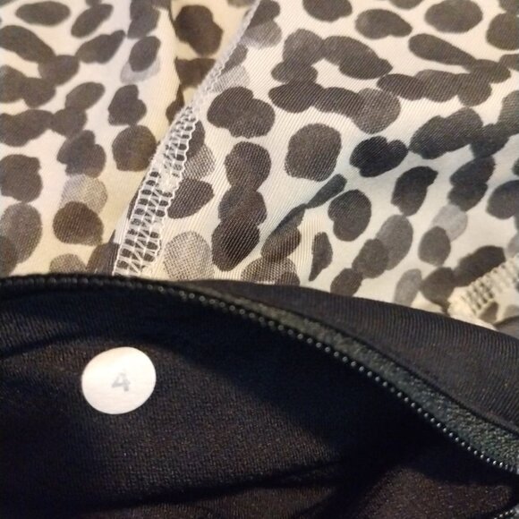 Lululemon Pace Rival Crop *Full-On Luxtreme Ace Spot Grain Leggings Sz‎ 4 Black - Picture 6 of 7